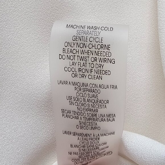 Calvin Klein XL Sleeveless Crepe Blouse Cream Off White - Picture 7 of 9